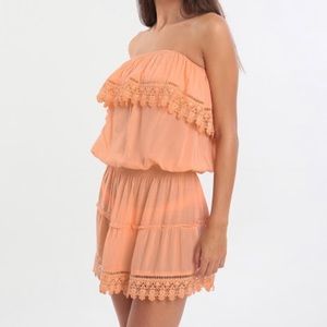 NWT Melissa Odabash Joy Ruffled Strapless Dress L